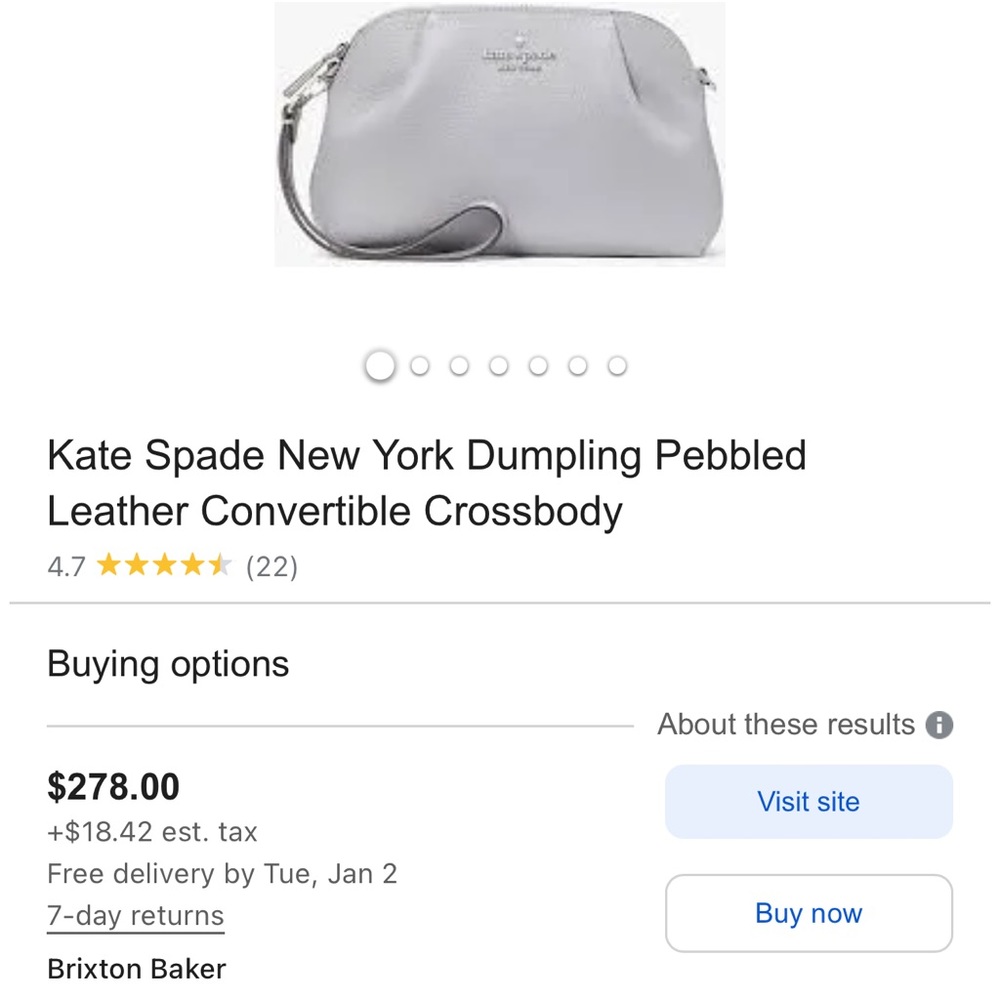 N w/o  tags  adorable Kate Spade dumpling crossbody bag. Great gift. Never used